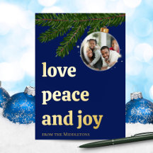 Amor Paz Alegría Navidad Azul Marina Oro