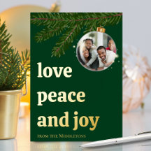 Amor Paz Alegría Navidad Bosque Verde Oro