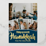 Tarjeta Festiva Con Relieve Metalizado Amor y luz | Foto de la familia Hanukkah Collage<br><div class="desc">Amor y luz | Foto de la familia Hanukkah Collage</div>