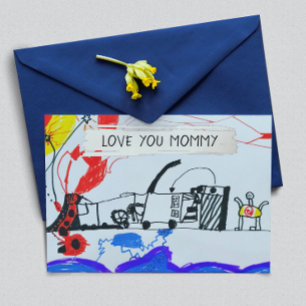 Tarjeta Festiva Con Relieve Metalizado Añadir el día de la madre del Personalizado de dib