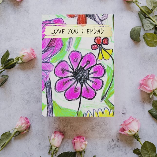 Tarjeta Festiva Con Relieve Metalizado Añadir el padrastro del Personalizado de dibujo de (Subido por el creador)