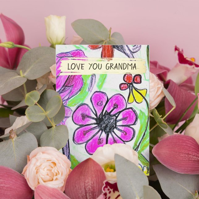 Tarjeta Festiva Con Relieve Metalizado Añadir la abuela del Personalizado de dibujos y fo (Subido por el creador)