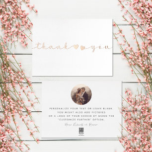 Tarjeta Festiva Con Relieve Metalizado Añadir un guión moderno mínimo de fotos Gracias