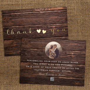 Tarjeta Festiva Con Relieve Metalizado Añadir una foto de escritura moderna mínima Rustic