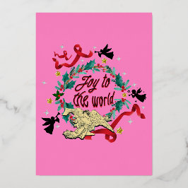 Tarjeta Festiva Con Relieve Metalizado Ángulo gótico navideño de Mikitiez