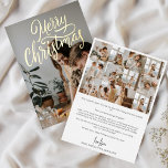 Tarjeta Festiva Con Relieve Metalizado Año de revisión Collage de fotos familiar Navidad<br><div class="desc">Apreciar los momentos: Tarjeta de Navidades Personalizados con Relieve metalizado dorado Real y Año de Revisión Abrace el espíritu de la temporada y celebre sus preciados recuerdos con nuestra Tarjeta de Navidades Personalizados, una imponente encarnación de la elegancia moderna. La parte delantera incluye tu atesorada foto familiar, adornada con la...</div>