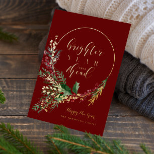 Tarjeta Festiva Con Relieve Metalizado Año nuevo antes de la guerra de las acuarelas