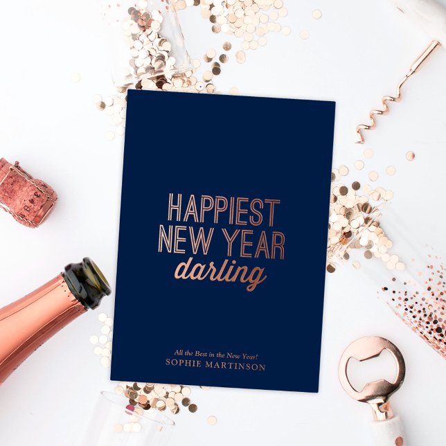 Tarjeta Festiva Con Relieve Metalizado Año Nuevo más feliz sin foto de Swanky (Subido por el creador)