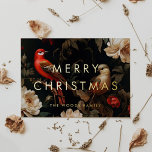 Tarjeta Festiva Con Relieve Metalizado Antecedentes oscuros de cosecha Minimalista Feliz<br><div class="desc">Tarjeta de Relieve metalizado Dark Merry Christmas: un diseño original y llamativo,  con un audaz tipo de letra minimalista mezclado con un elegante fondo vintage.</div>