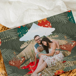 Tarjeta Festiva Con Relieve Metalizado Árbol de fotos de navidades con texto de Relieve m