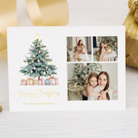 Árbol de Navidad en Caligrafía con Acuarela Tres F