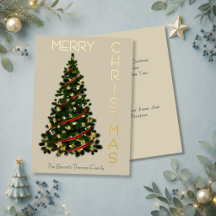 Árbol de Navidad Minimalista Feliz Navidad Crema y