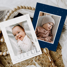 Tarjeta Festiva Con Relieve Metalizado Árboles de plata alegres 2 foto