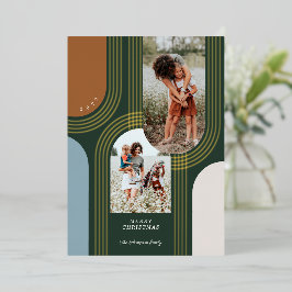 Tarjeta Festiva Con Relieve Metalizado Arcos de oro geométricos modernos 2 Foto