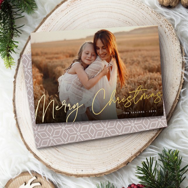 Tarjeta Festiva Con Relieve Metalizado Autografo | Fotos horizontales de navidad (Subido por el creador)