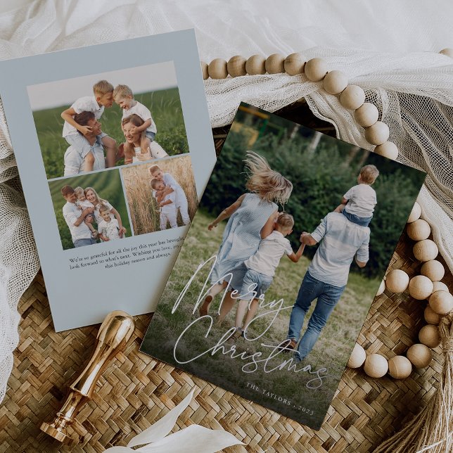 Tarjeta Festiva Con Relieve Metalizado Autografo | Fotos verticales navideñas (Subido por el creador)