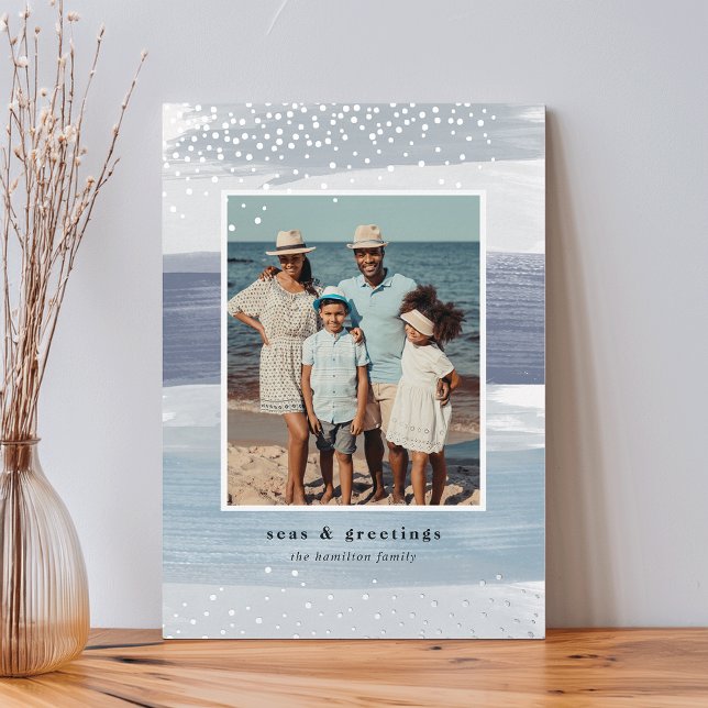 Tarjeta Festiva Con Relieve Metalizado Banda costera | Navidades fotográficos verticales (Subido por el creador)