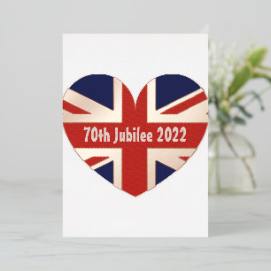Tarjeta Festiva Con Relieve Metalizado Bandera de Inglaterra Jubileo 70 2022