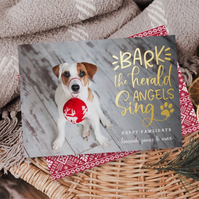 Tarjeta Festiva Con Relieve Metalizado Barcas festivas | Foto Mascota de perro (Subido por el creador)