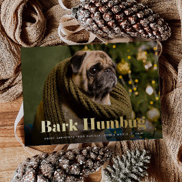 Tarjeta Festiva Con Relieve Metalizado Bark Humbug | Foto Mascota