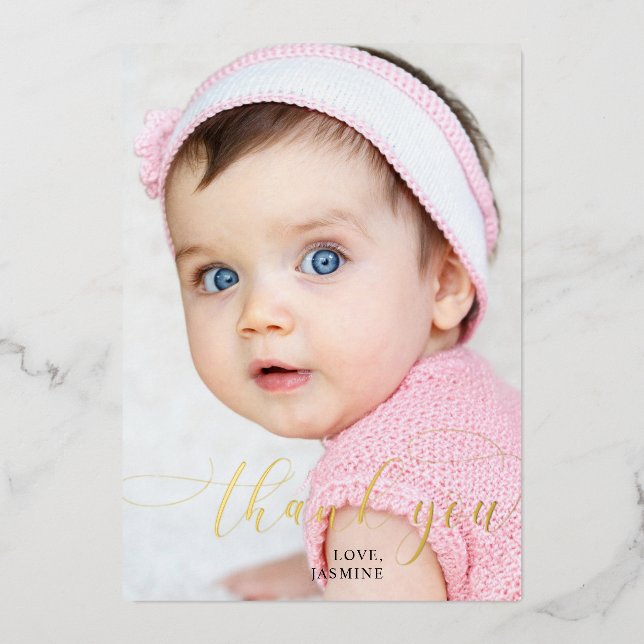 Tarjeta Festiva Con Relieve Metalizado Bebé 1cumpleaños Gracias a los elegantes cambios d (Anverso)