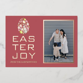 Tarjeta Festiva Con Relieve Metalizado Bendiciones elegantes de Pascua Huevos de Pascua f