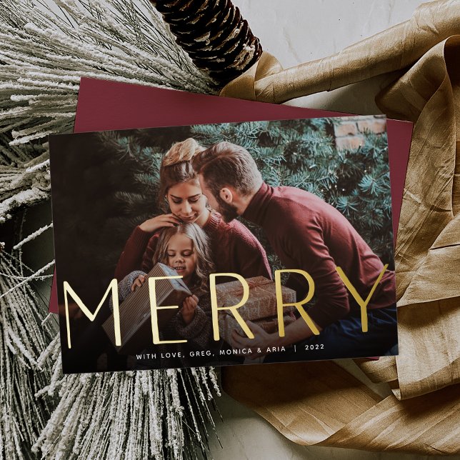 Tarjeta Festiva Con Relieve Metalizado Big Merry | Navidades fotográficos completos (Subido por el creador)