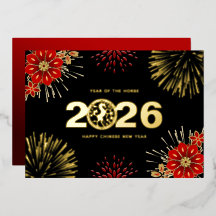 Black Gold Happy Chinese New Year of the Horse