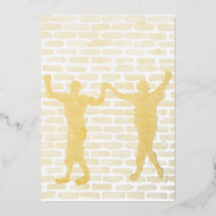 Tarjeta Festiva Con Relieve Metalizado Black Magic Hollyhock de Yeshaya Dank Wood Wall Ar