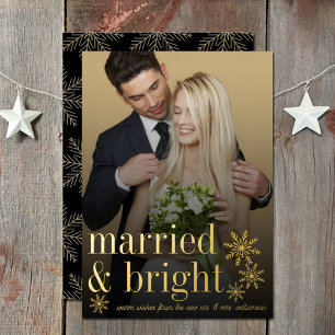 Tarjeta Festiva Con Relieve Metalizado Boda casada y brillante foto real