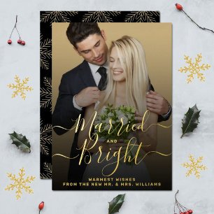 Tarjeta Festiva Con Relieve Metalizado Boda casada y brillante foto real
