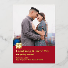 Tarjeta Festiva Con Relieve Metalizado Boda de doble Relieve metalizado de felicidad salv