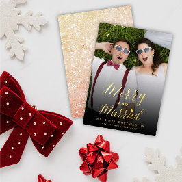 Tarjeta Festiva Con Relieve Metalizado Boda De Fotos De Marea Y De Moda Casada