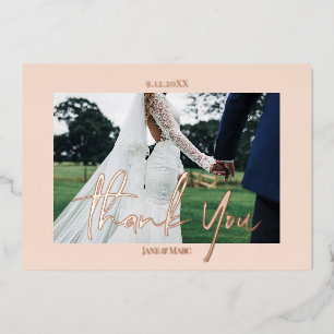 Tarjeta Festiva Con Relieve Metalizado Boda Rosa Relieve metalizado Real 2 fotos Gracias