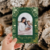Bonito marco botánico Navidades fotográficos verde
