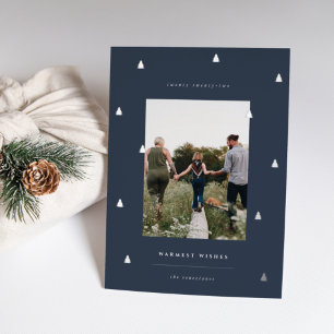 Tarjeta Festiva Con Relieve Metalizado Bosque dorado Foto de Navidades elegantes