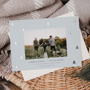 Tarjeta Festiva Con Relieve Metalizado Bosque dorado   Foto de Navidades elegantes