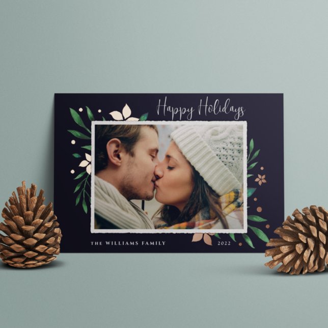 Tarjeta Festiva Con Relieve Metalizado Bright Boughs | Foto de Felices Fiestas (Subido por el creador)