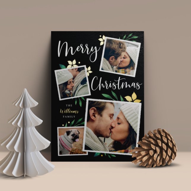 Tarjeta Festiva Con Relieve Metalizado Bright Boughs | Navidades de varios Collages de fo (Subido por el creador)