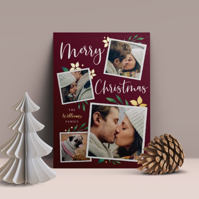 Tarjeta Festiva Con Relieve Metalizado Bright Boughs | Navidades de varios Collages de fo (Subido por el creador)