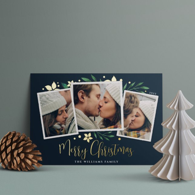 Tarjeta Festiva Con Relieve Metalizado Bright Boughs | Tres fotos (Subido por el creador)