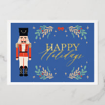 Cascanueces Caprichoso Felices Fiestas Azul Marino