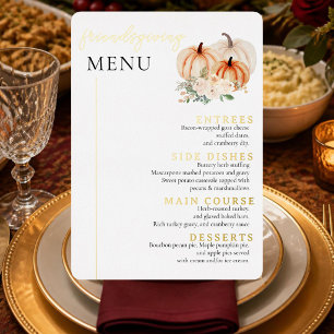 Tarjeta Festiva Con Relieve Metalizado Cena elegante de Friendsgiving de calabaza con acu
