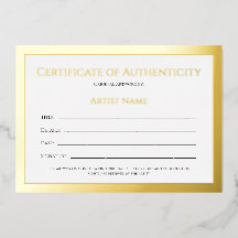 Certificado de autenticidad de Relieve metalizado