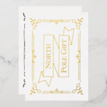 Certificado de regalo del Polo Norte blanco y blan