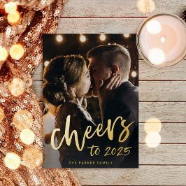 Tarjeta Festiva Con Relieve Metalizado Cheers to 2023 | New Year Gold