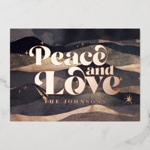 Tarjeta Festiva Con Relieve Metalizado Cielo de invierno nocturno estrellado moderno eleg