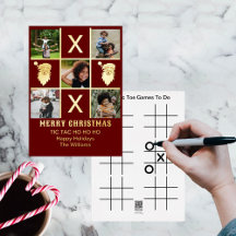 Cinco fotos familiares Tic Tac Toe Ho Ho Ho Navida