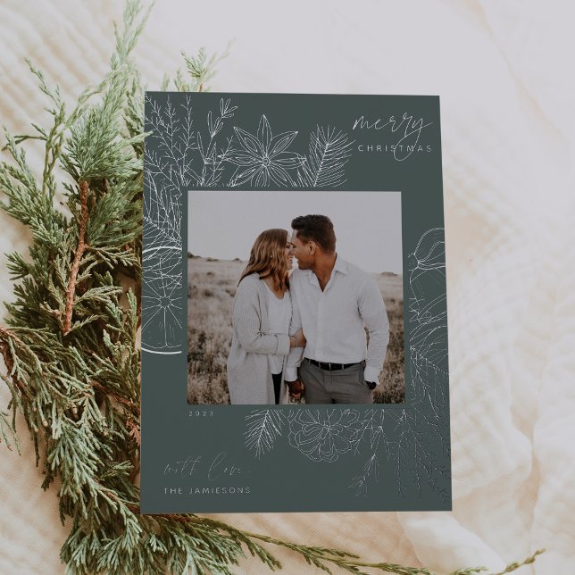 Tarjeta Festiva Con Relieve Metalizado Cítricos y especias | Navidades Photo Silver (Subido por el creador)