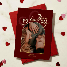 Tarjeta Festiva Con Relieve Metalizado Clásico Chic Elegante Moderno Photopop San Valentí